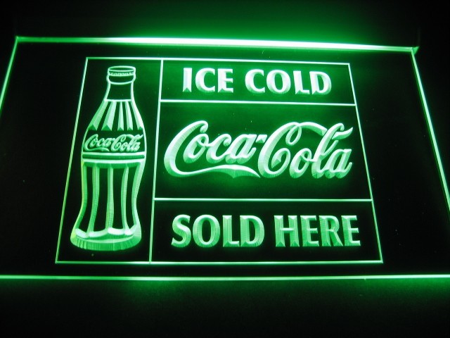 Ice Cold Coca Cola Sold Here Logo Beer Bar Pub Store Light Sign